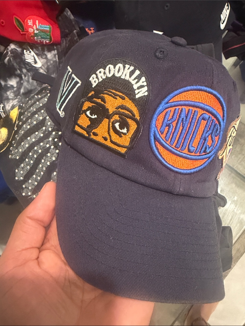 NBA Navy Knicks Cap with Brooklyn & Knicks Patches